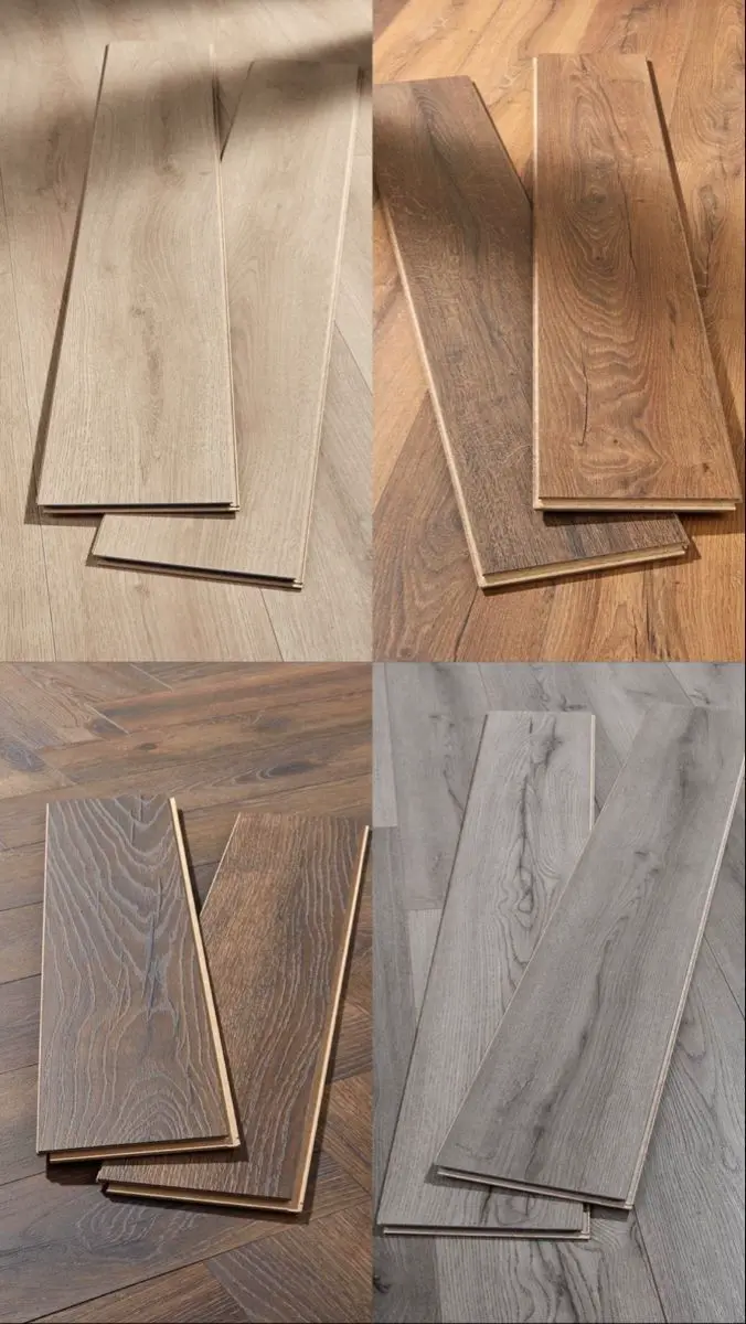 Suelos laminados de madera clara y oscura, ideales para dar estilo y calidez a cualquier espacio.